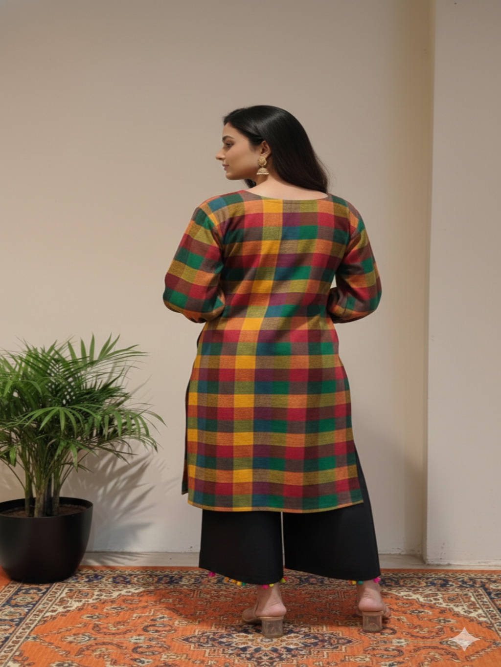 Multicolor checked co-ord set