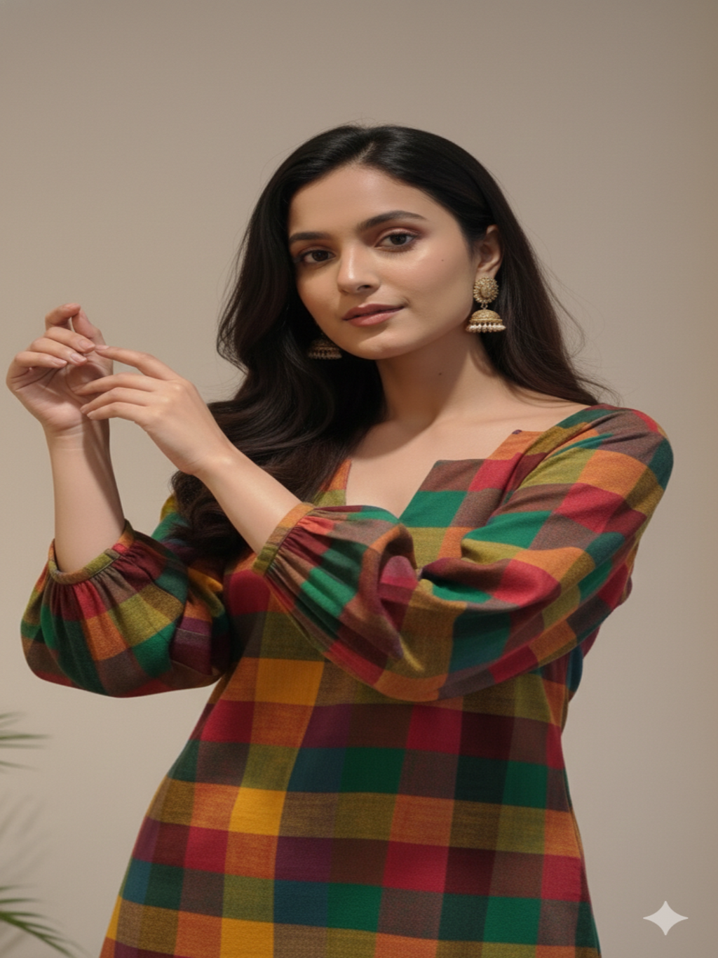 Multicolor checked co-ord set