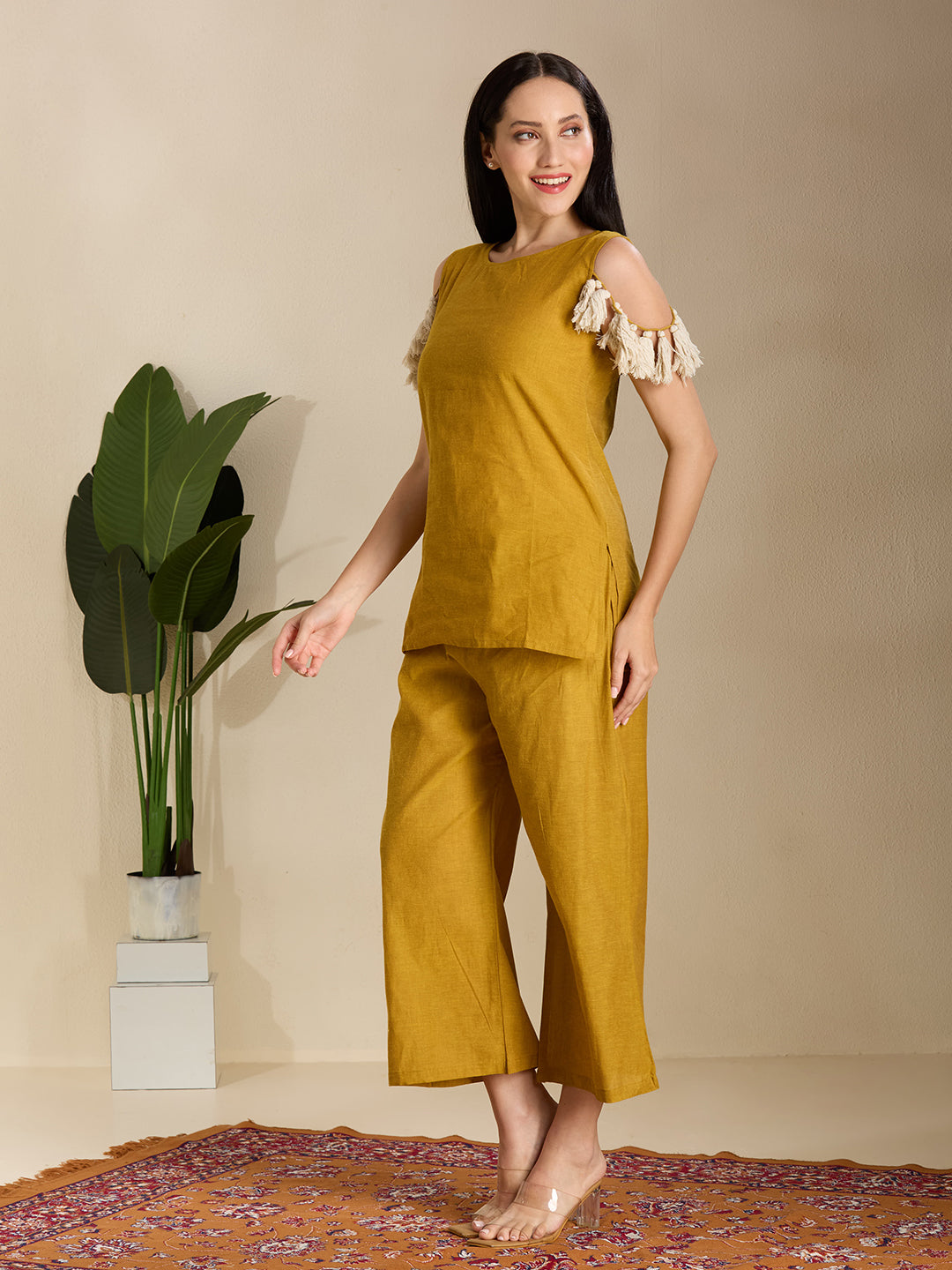 Tassel Short kurti co-ord set