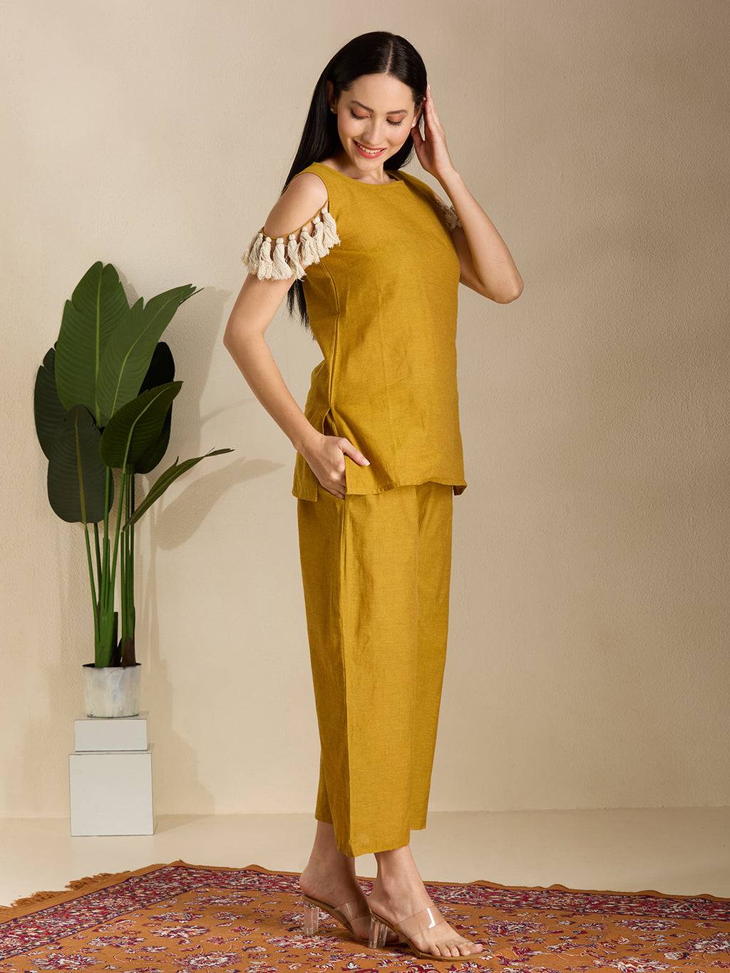 Tassel Short kurti co-ord set