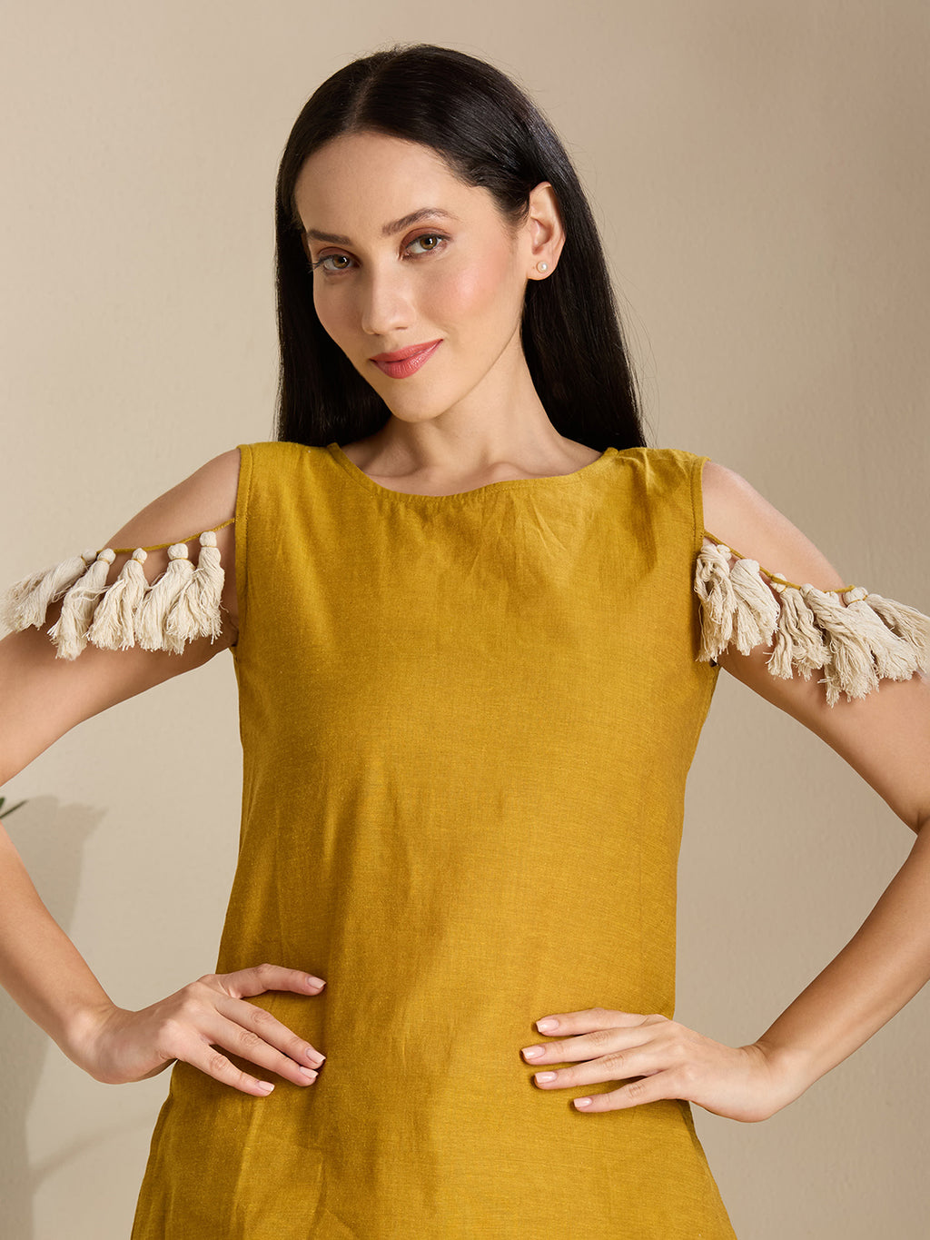 Tassel Short kurti co-ord set