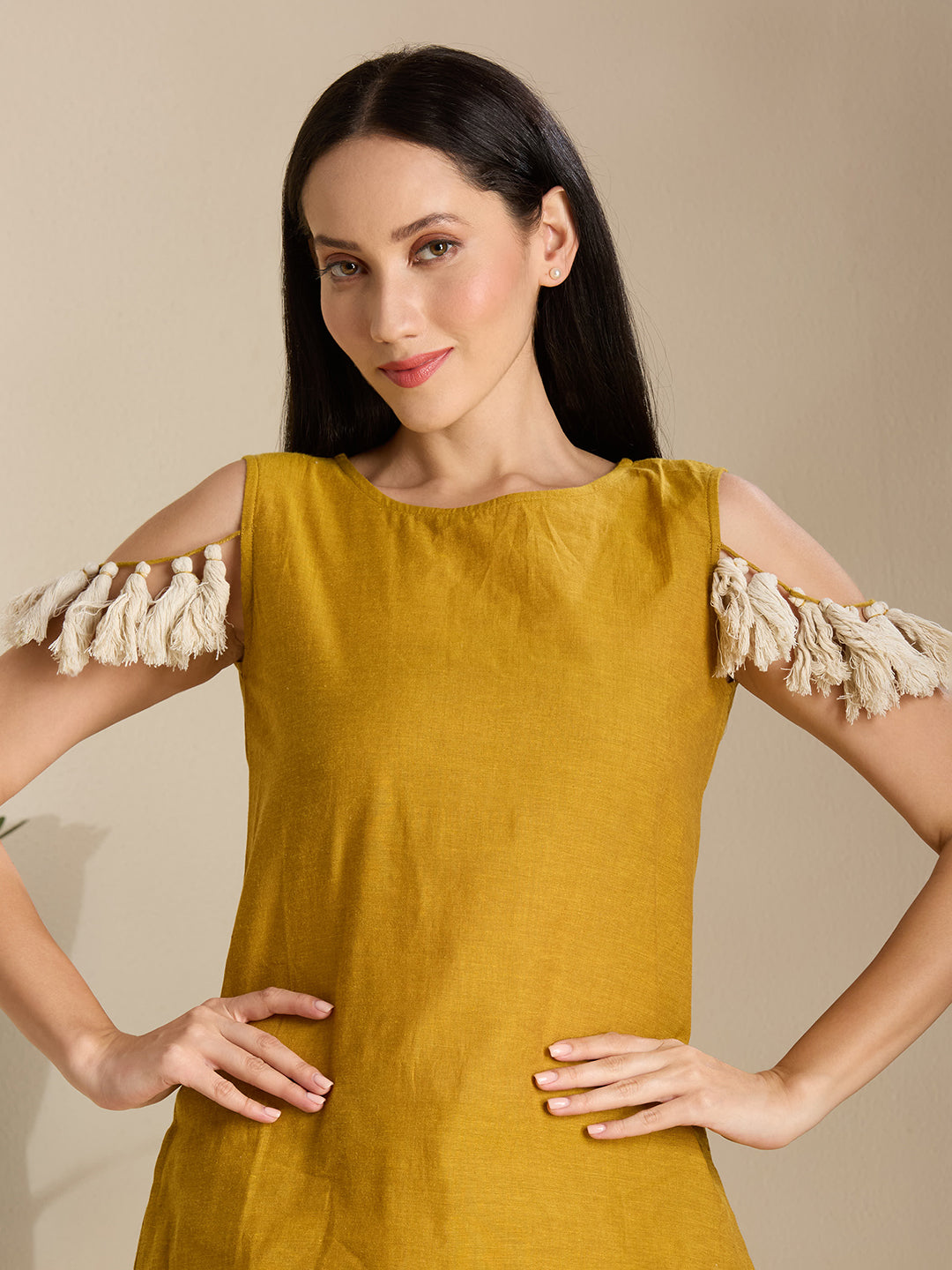 Tassel Short kurti co-ord set